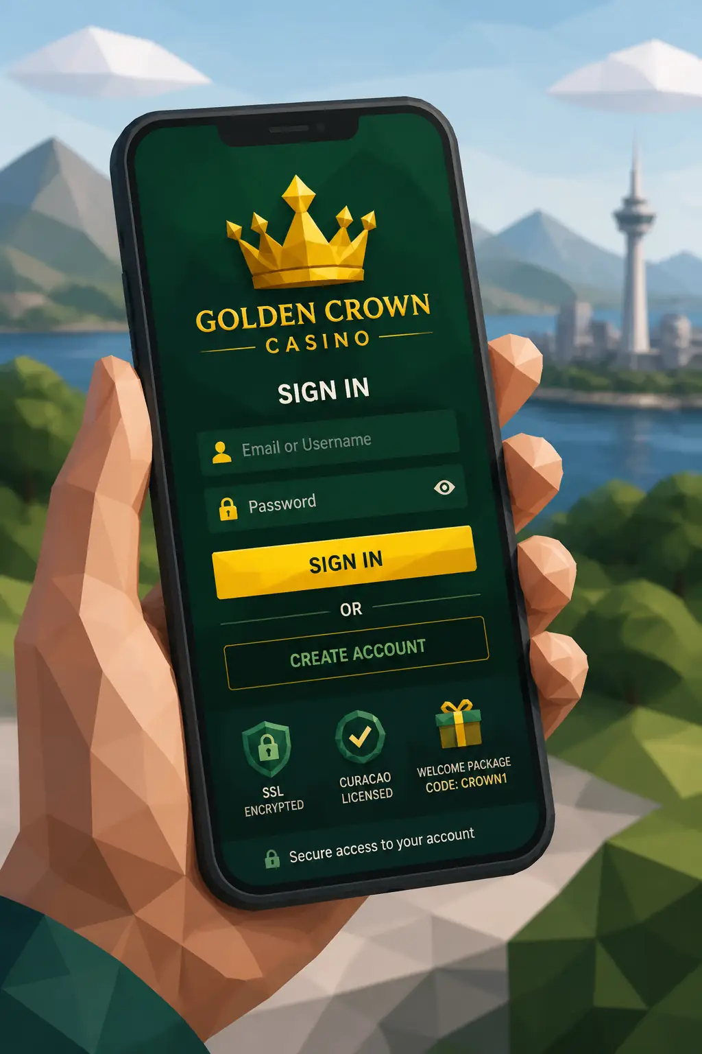 Golden Crown Casino Login visual guide for Golden Crown Casino